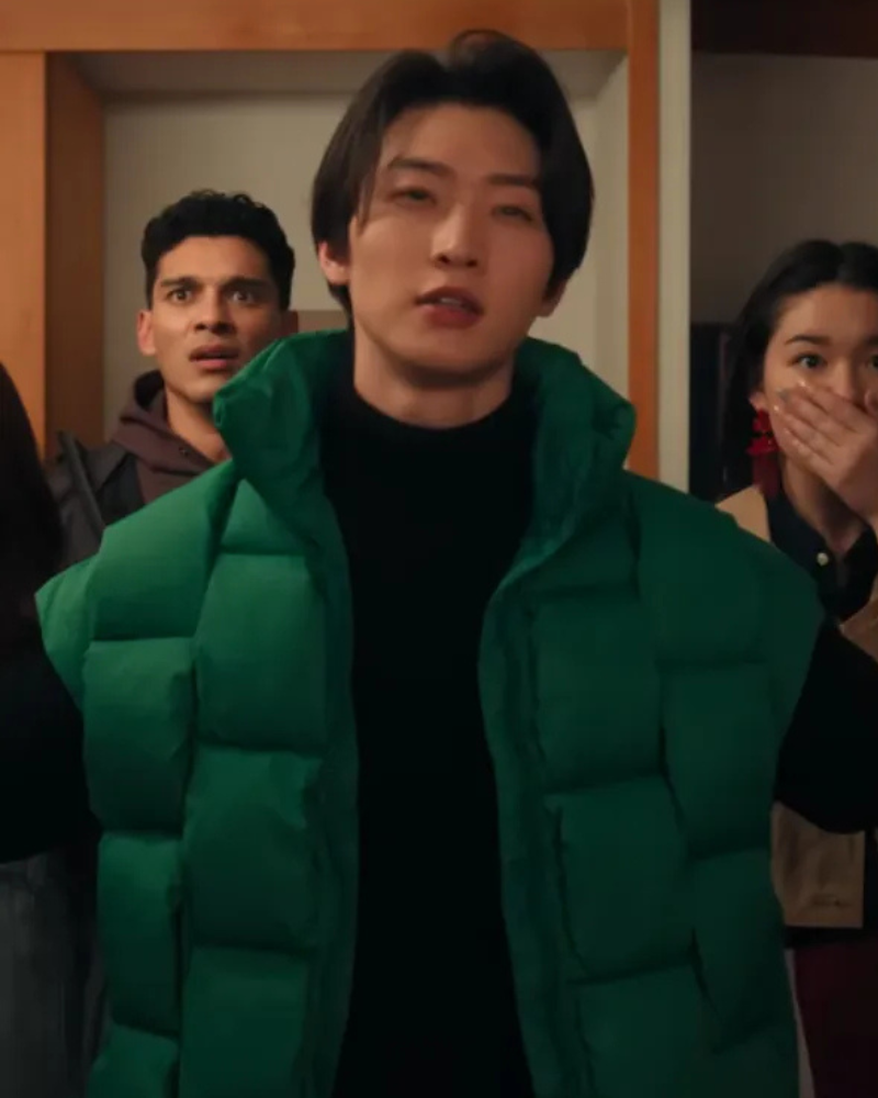 Min-Ho-Lee-Xo-Kitty-S02-Tv-Series-Sang-Heon-Green-Puffer-Vest