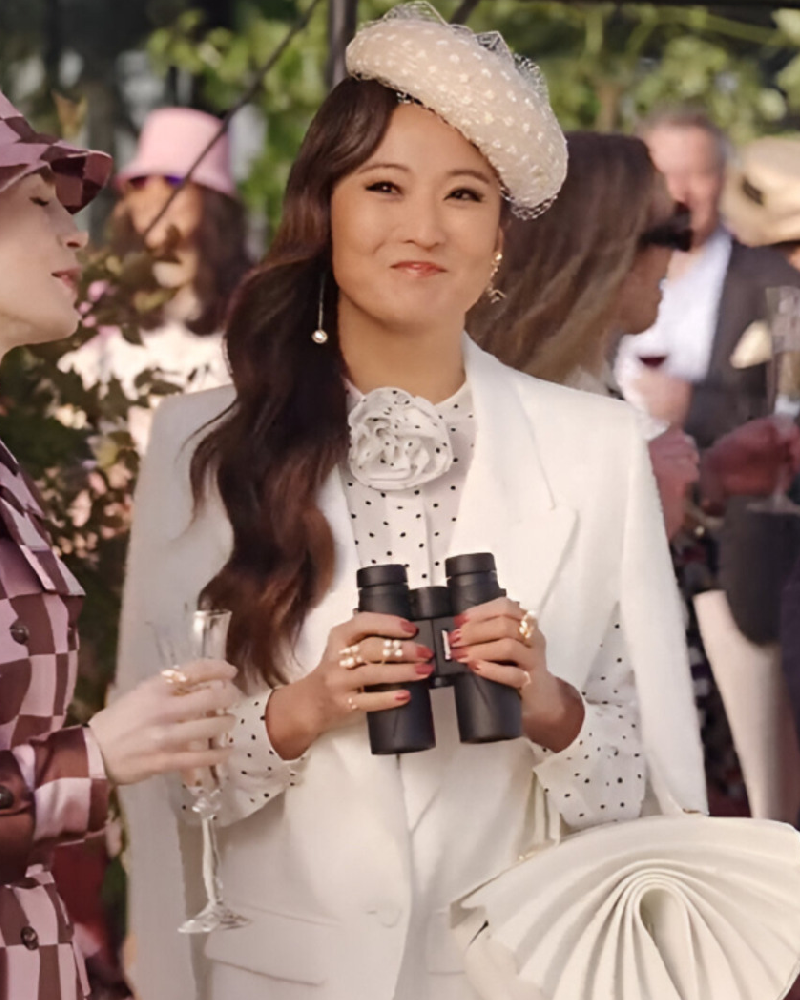 Emily In Paris S04 Ashley Park White Cape Coat