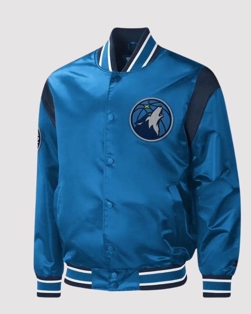 Minnesota Timberwolves Starter Force Play Blue Varsity Jacket