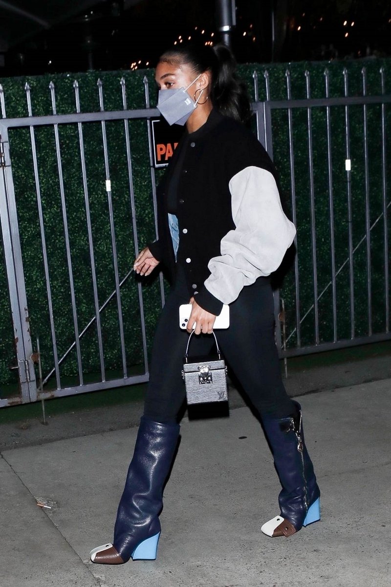 Lori Harvey Malibu Black And White Varsity Jacket