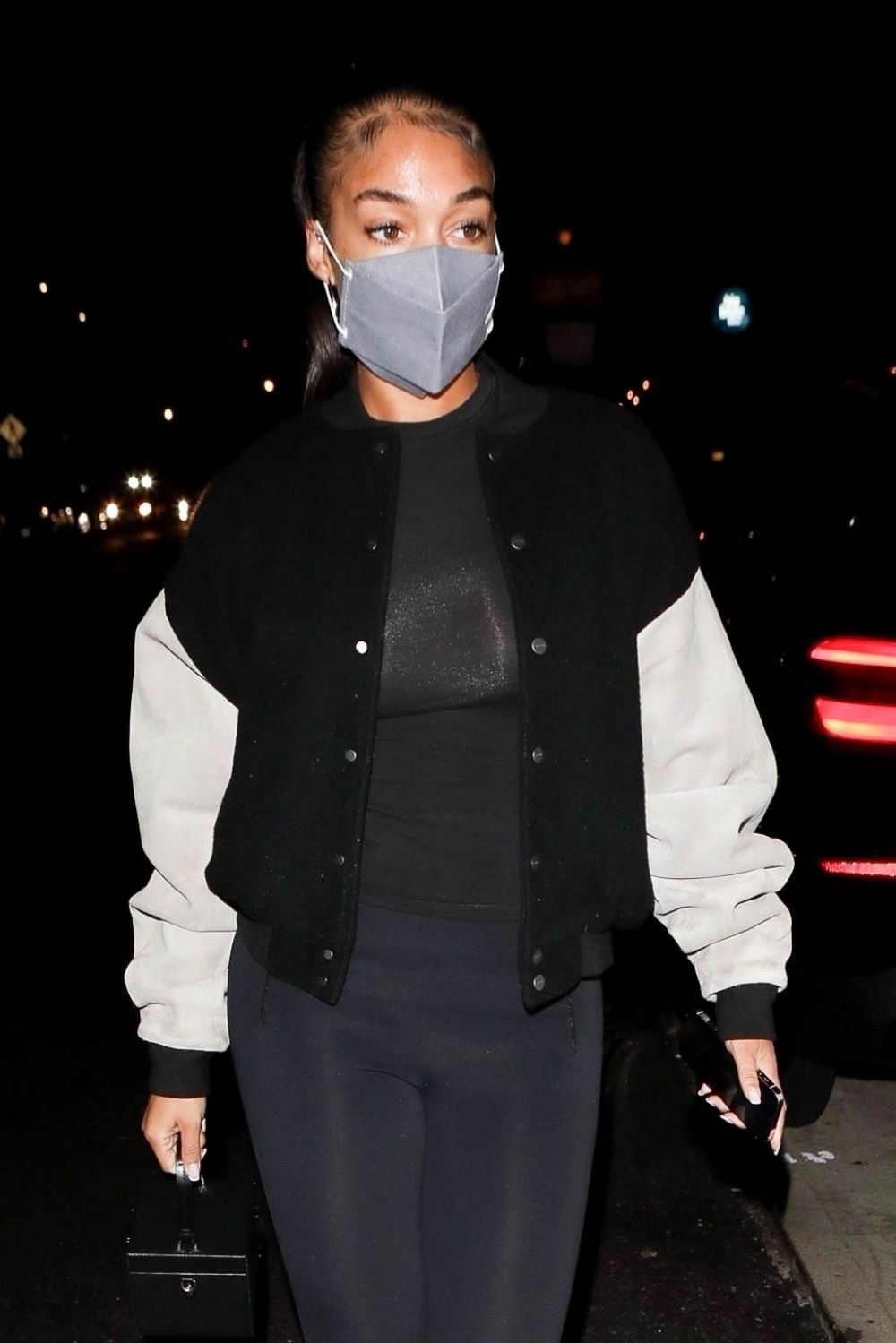 Lori Harvey Malibu Black And White Varsity Jacket