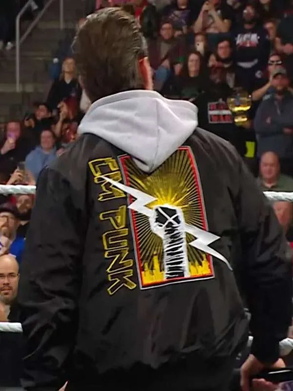 Monday Night Raw CM Punk Black Bomber Jacket