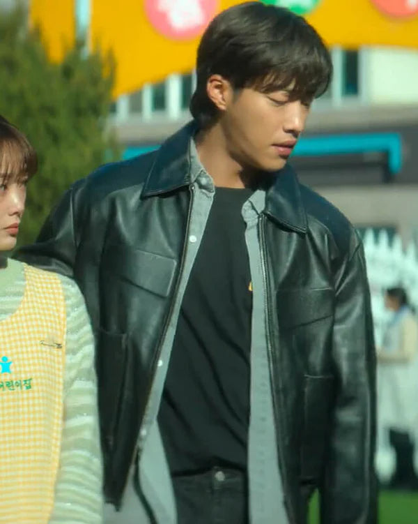 Mr. Plankton Woo Do Hwan Black Leather Jacket
