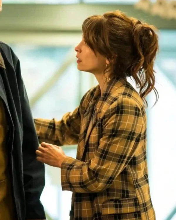 Murder In A Small Town 2024 Kristin Kreuk Plaid Coat