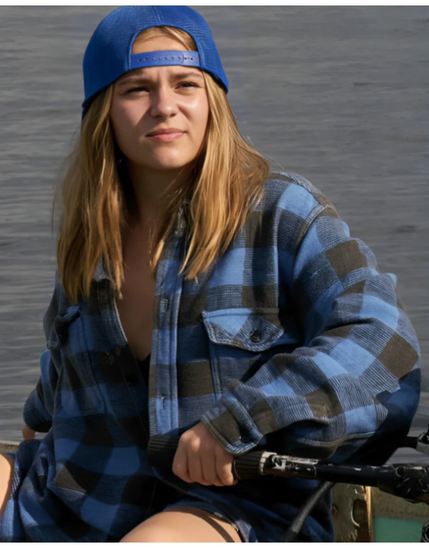 My Old Ass 2024 Maisy Stella Blue Plaid Jacket