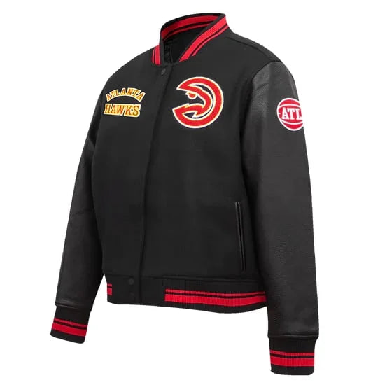 NBA Atlanta Hawks Retro Classics Women’s Rib Wool Varsity Jacket