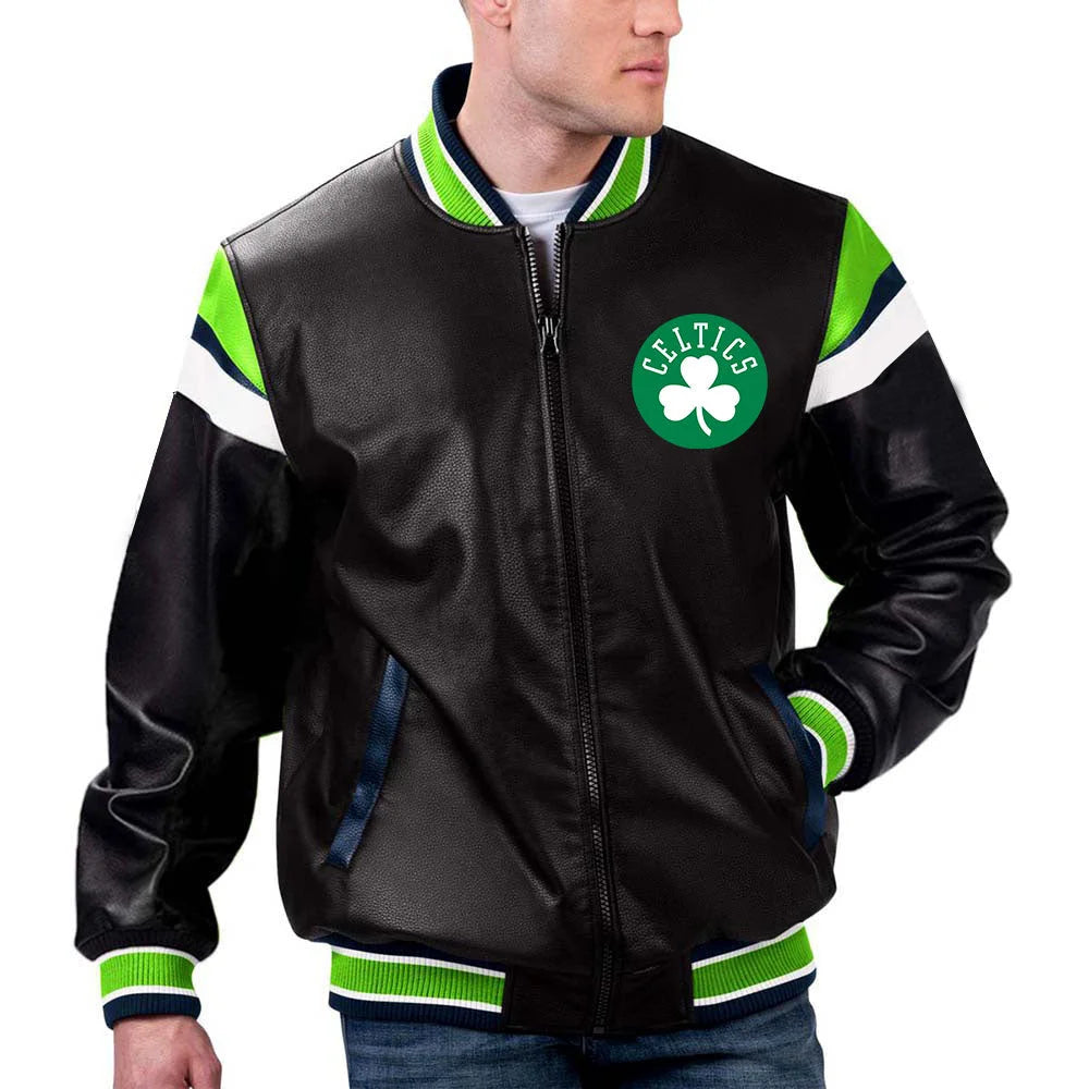 NBA Boston Celtics Leather Jacket For Men and Women