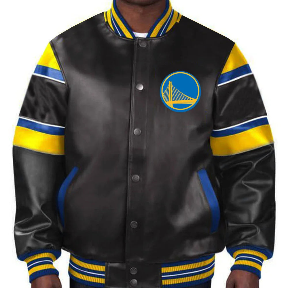 NBA Golden State Warriors Leather Jacket For Men and Women