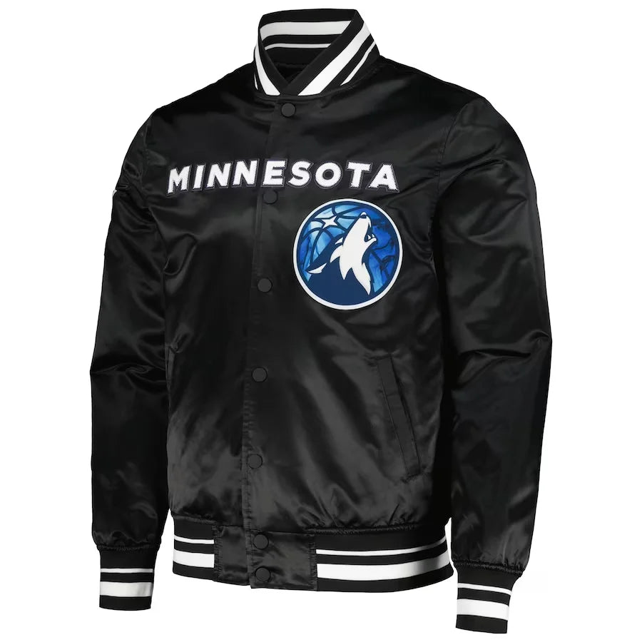 NBA Men’s Minnesota Timberwolves Black City Edition Satin Jacket