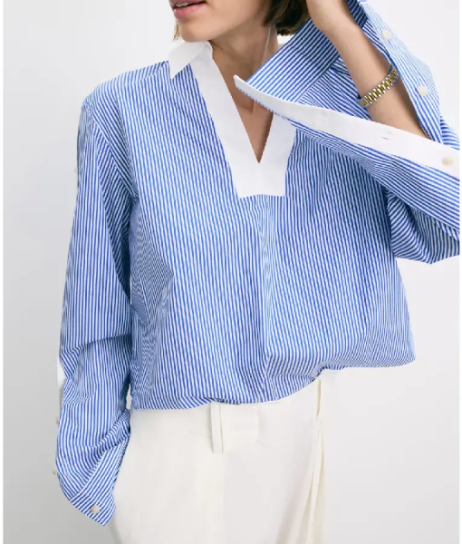 NBC News Daily 2025 Kate Snow Striped Top