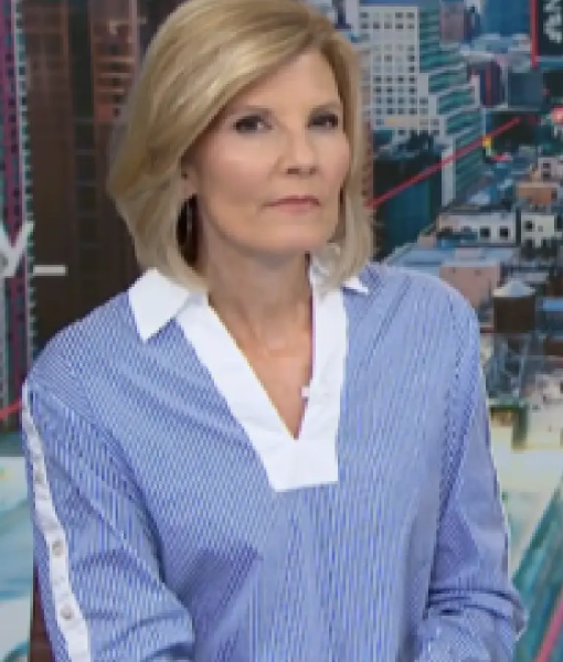 NBC News Daily 2025 Kate Snow Striped Top