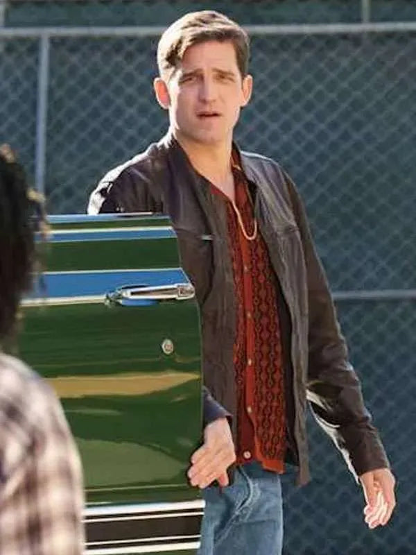 Dwayne Pride NCIS Origins S02 Brown Leather Jacket