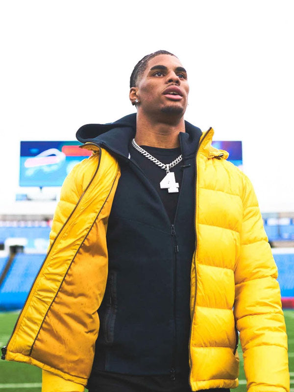 Keon Coleman NFL Yellow Hooded Jacket