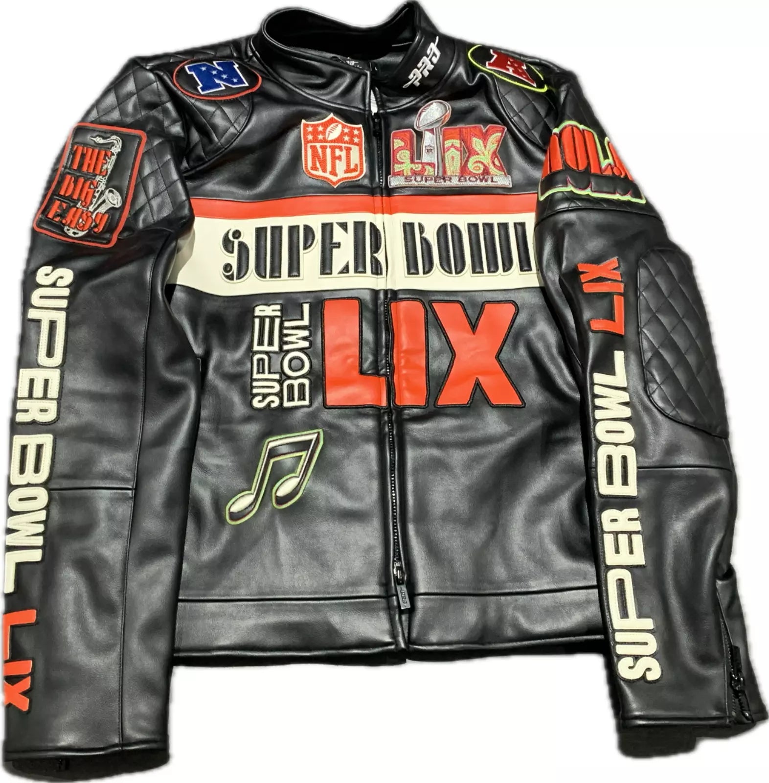 NFL Super Bowl 59 Men’s Pinnacle Moto Leather Jacket
