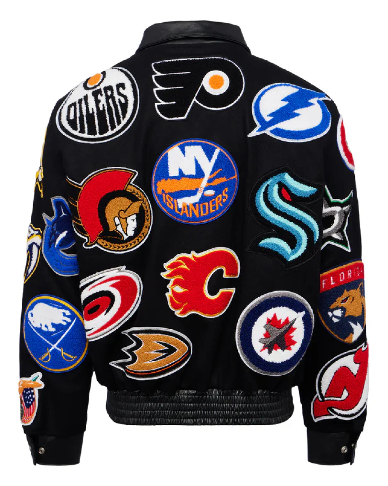 NHL-Collage-Black-Wool-_-Leather-Jacket-1