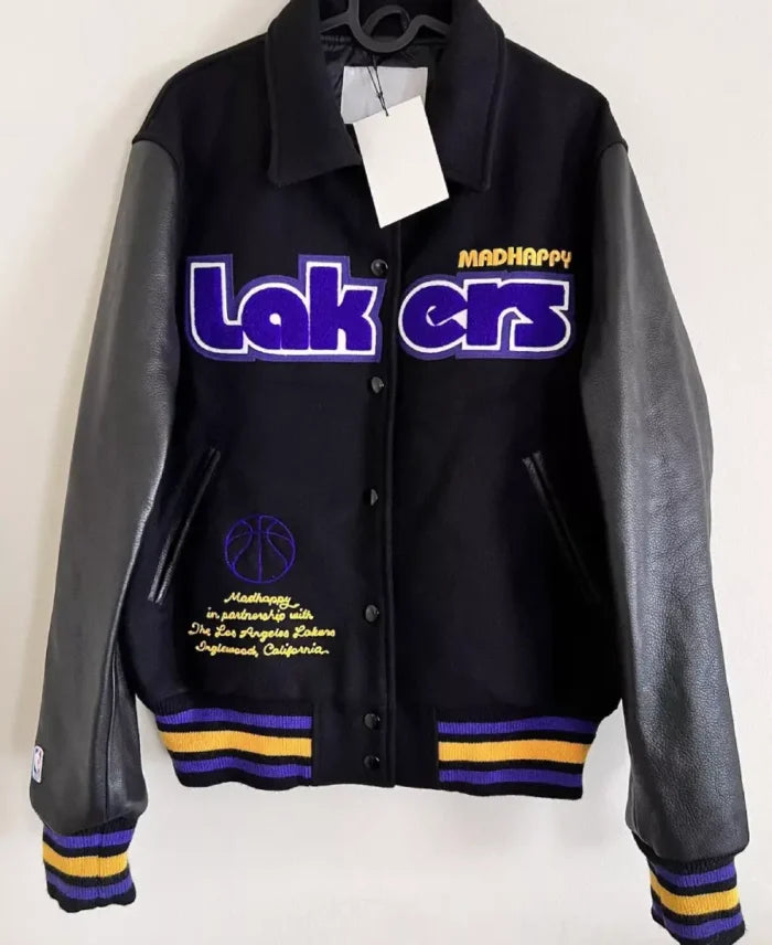 NWT Madhappy LA Lakers Golden Bear Leather Jacket