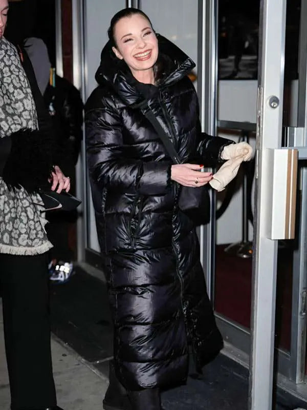 NYC 2025 Fran Drescher Black Puffer Coat
