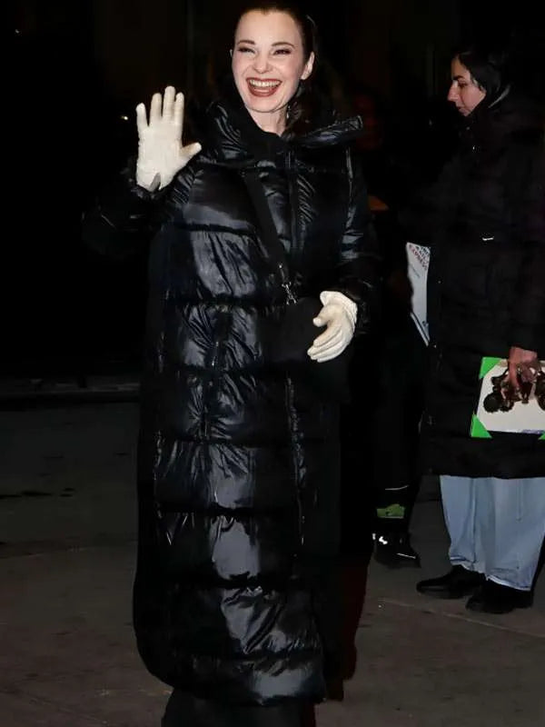 NYC 2025 Fran Drescher Black Puffer Coat