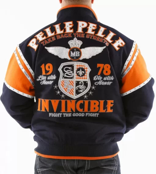 Navy Orange Pelle Pelle Invincible Wool Jacket