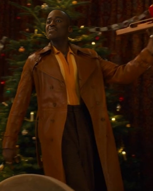 Doctor Who S02 Ncuti Gatwa Brown Leather Coat