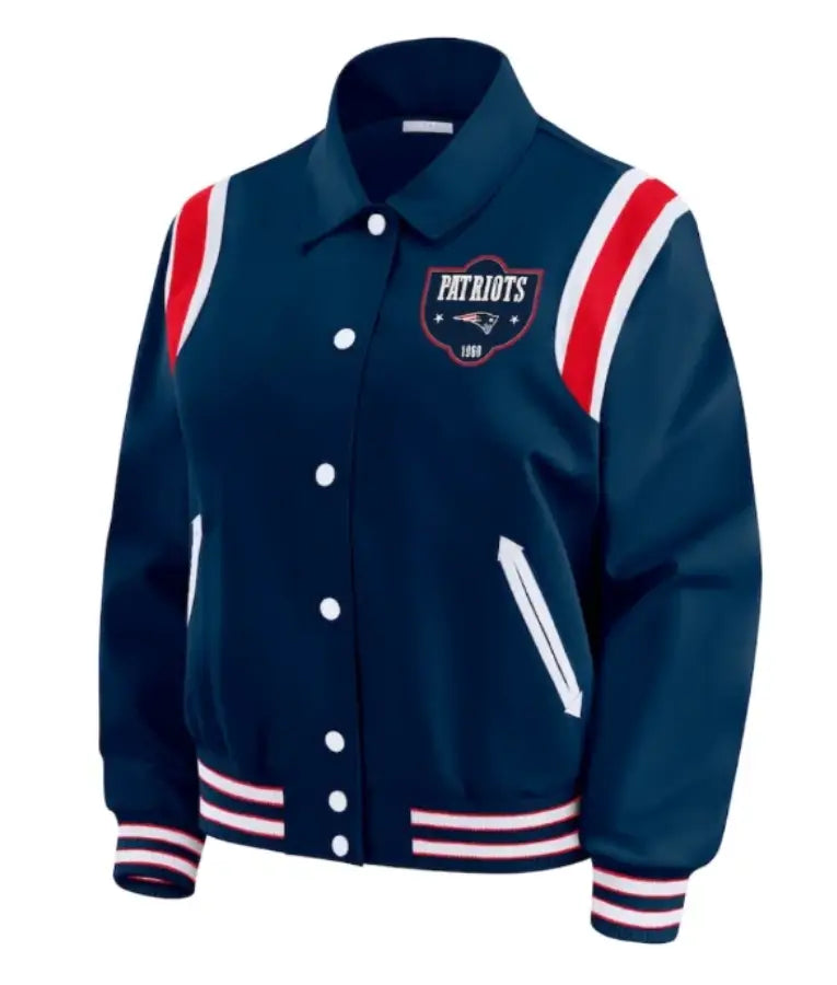 New England Patriots WEAR By Erin Andrews Navy Varsity Jacket