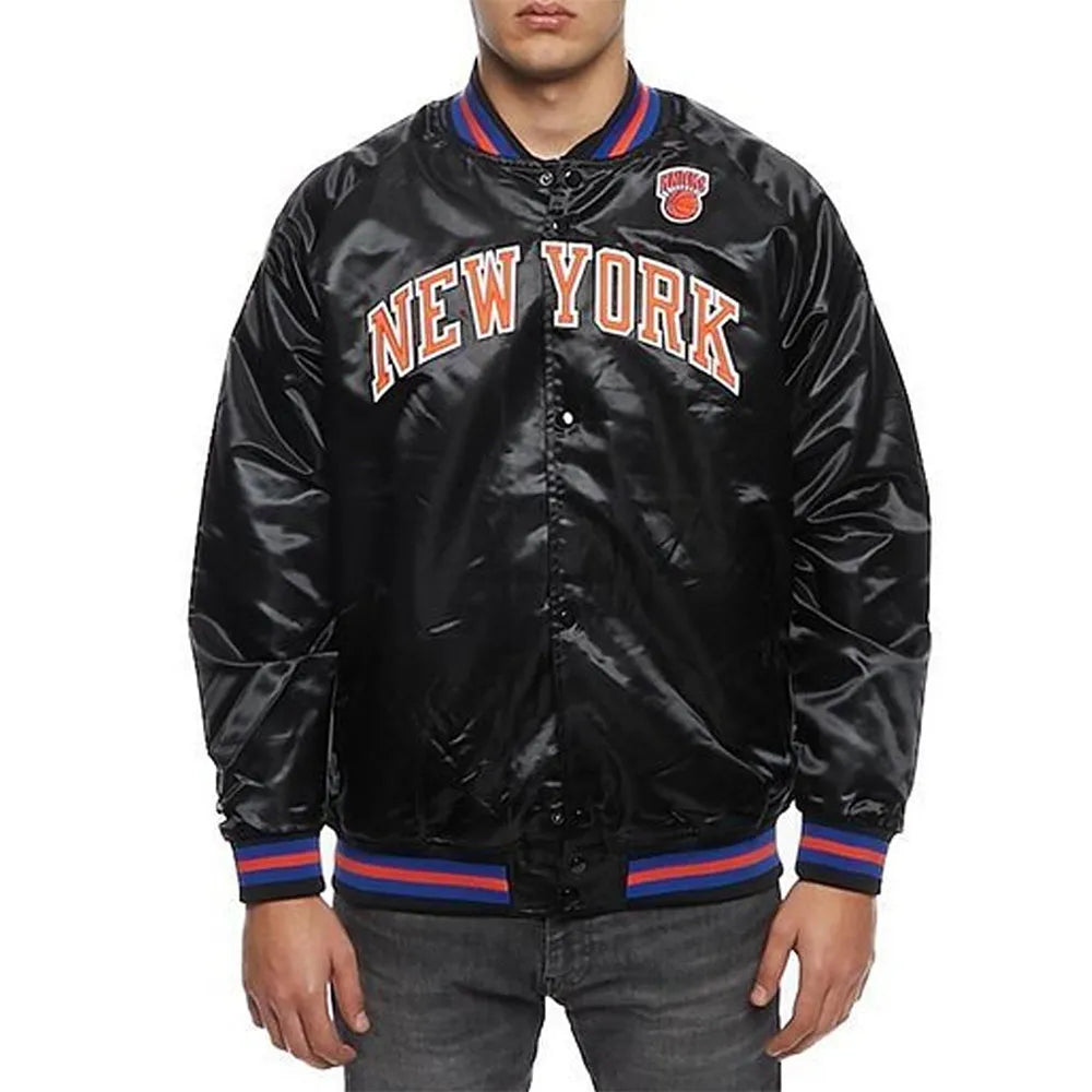 Hardwood Classics NY Knicks Satin Black Jacket