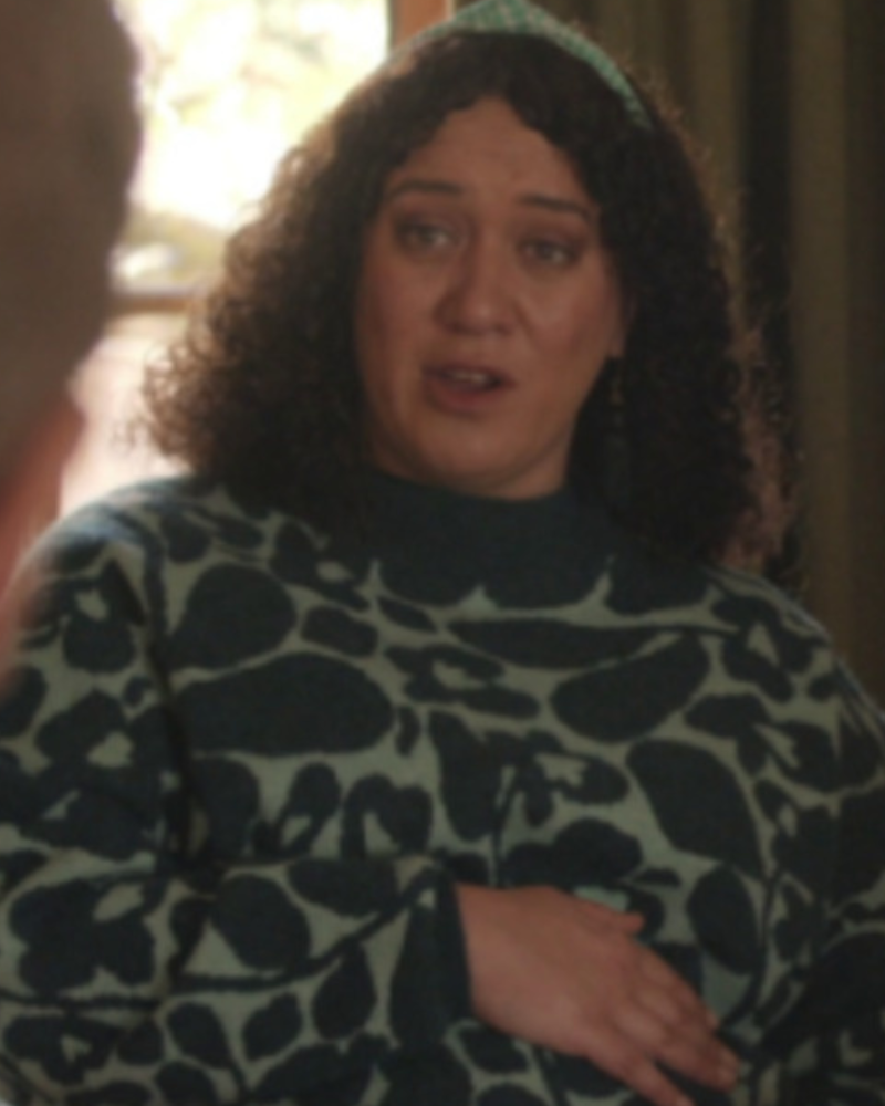 Under The Vines S03 Carrie Green Floral Knitted Jumper