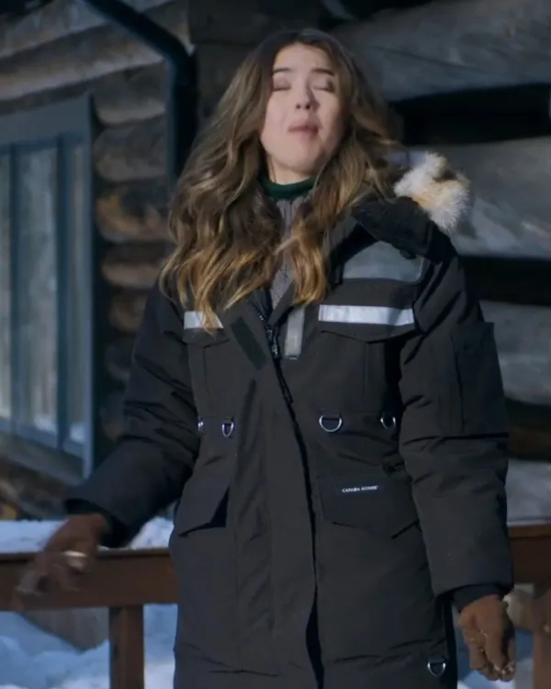 NicholeSakuraTheFinnishLineBlackShearlingHoodedJacket