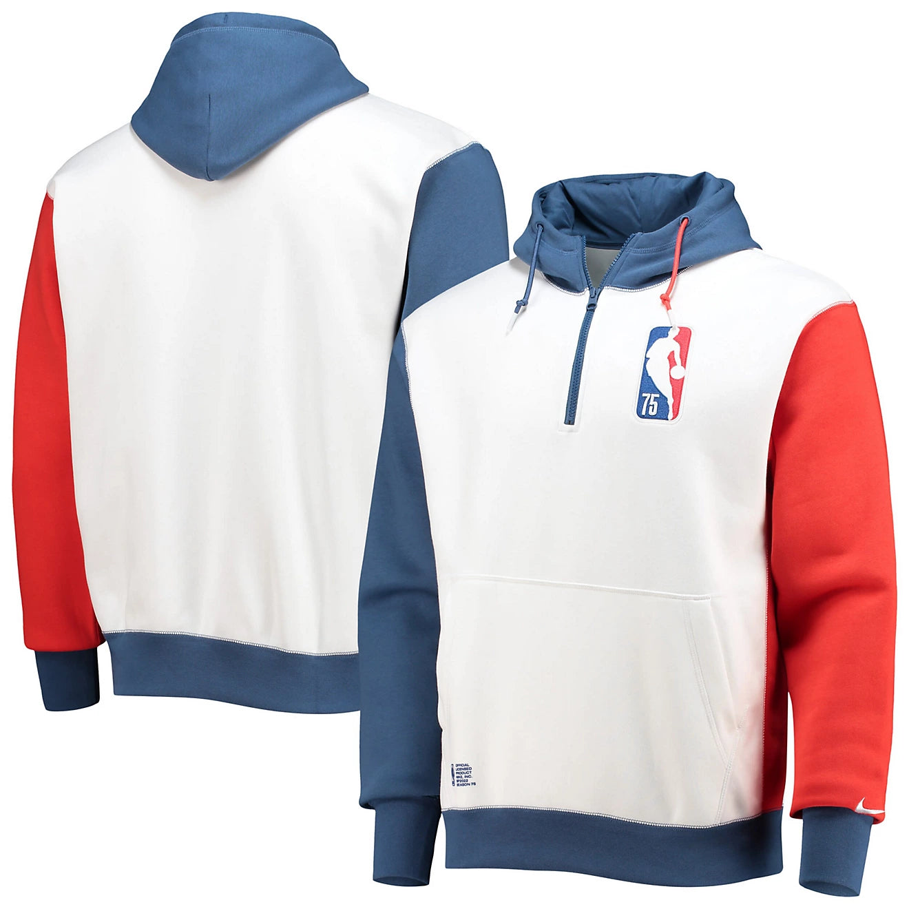 Nike /Blue NBA Team 31 75th Anniversary Courtside Fleece Half-Hoodie