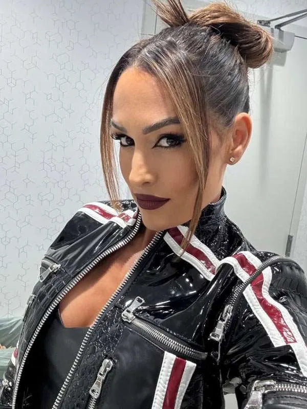 WWE Nikki Bella Black Leather Jacket