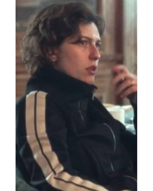 Nine Perfect Strangers King Princess Black Striped Track Jacket