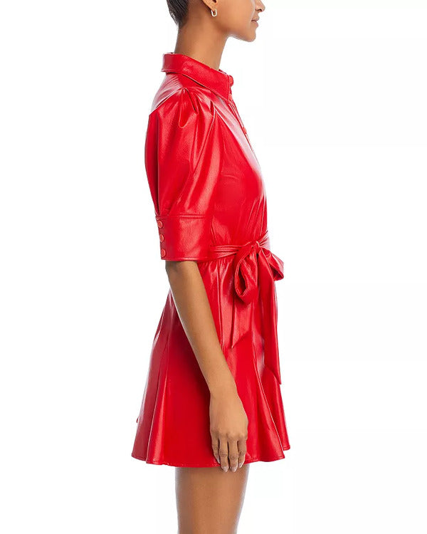 NoGoodDeedS01LindaCardelliniRedLeatherDress