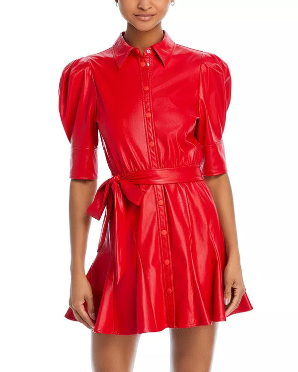 NoGoodDeedS01LindaCardelliniRedLeatherDresss