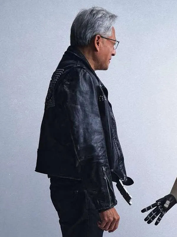 Jensen Huang Leather Jacket