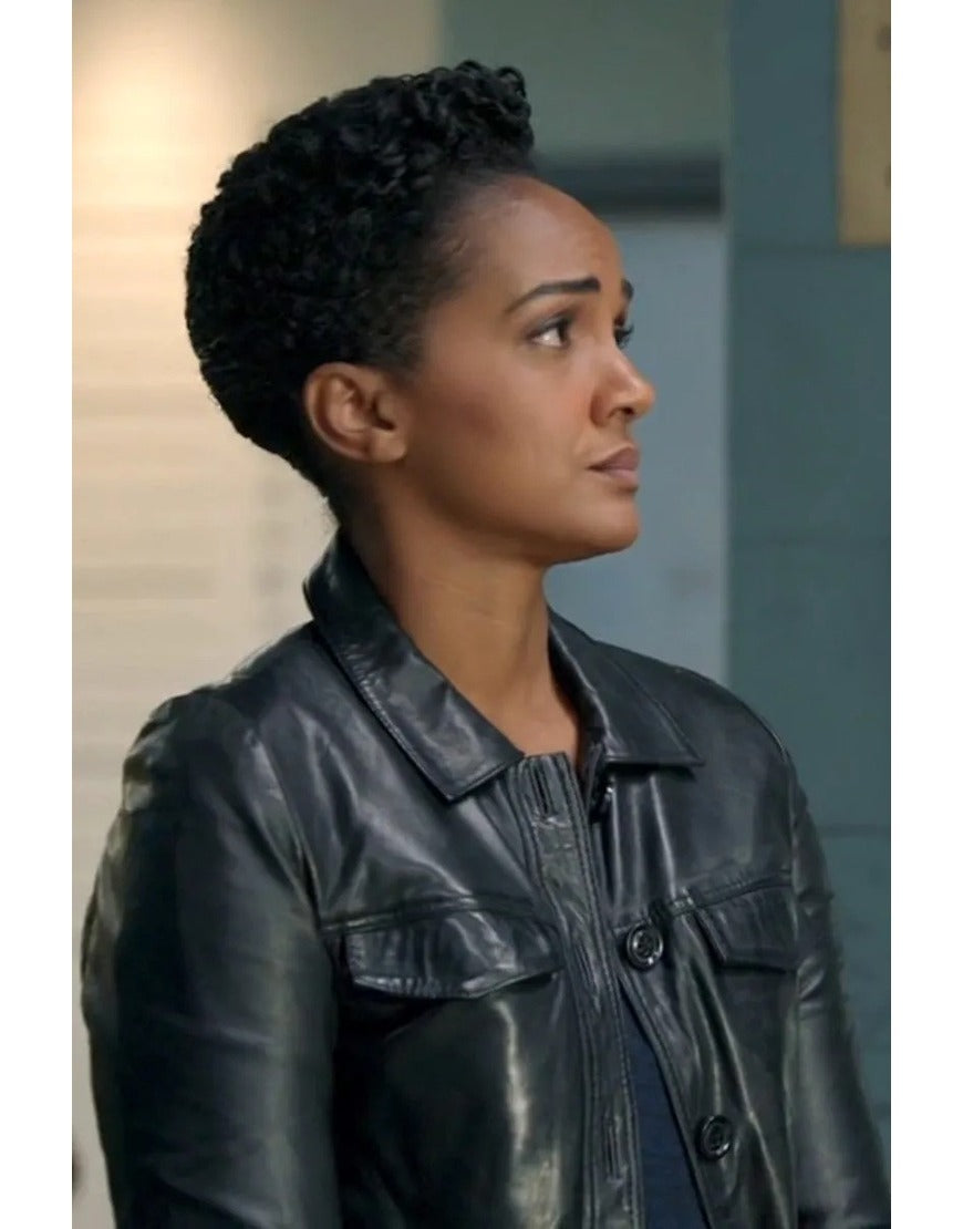 The Rookie S06 Mekia Cox Black Leather Jacket