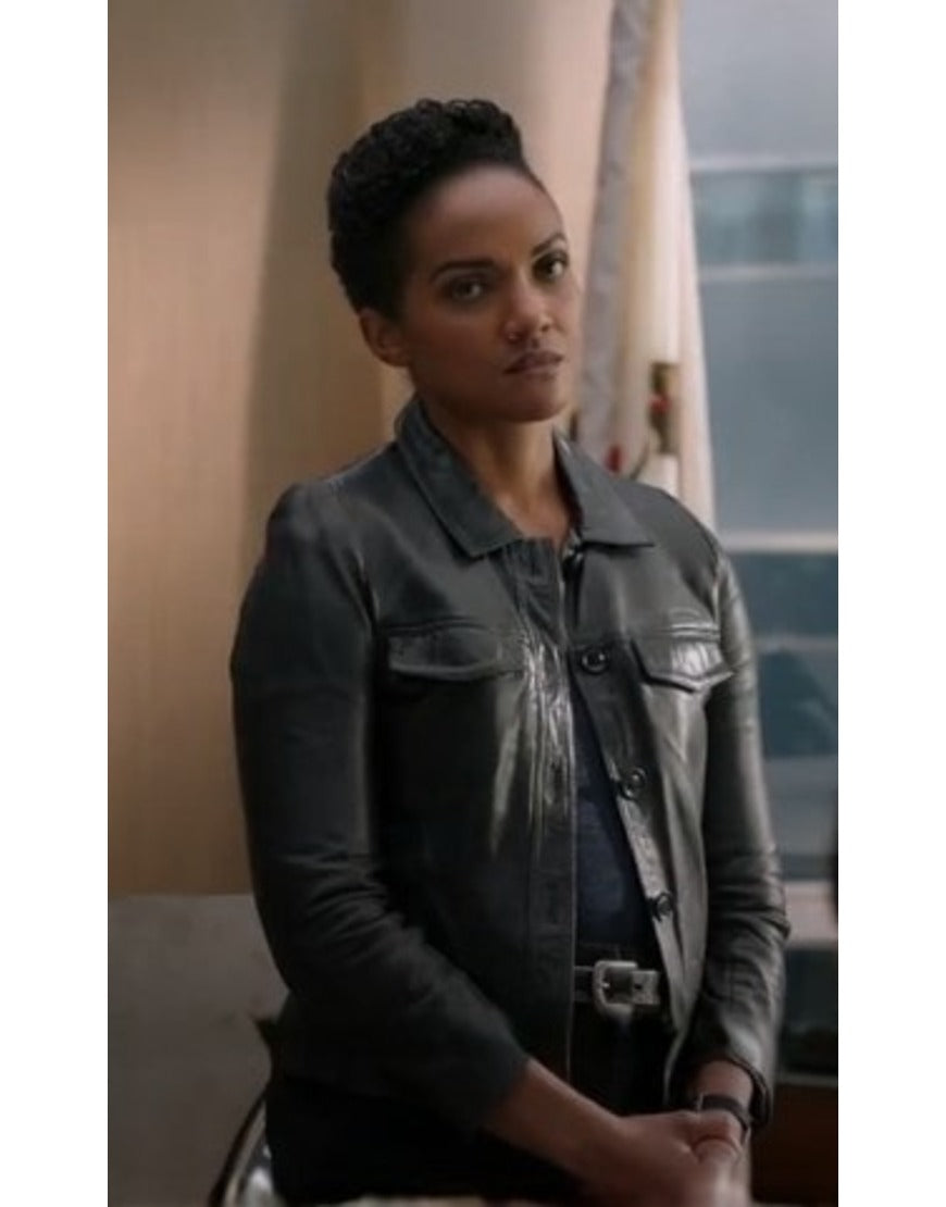 The Rookie S06 Mekia Cox Black Leather Jacket