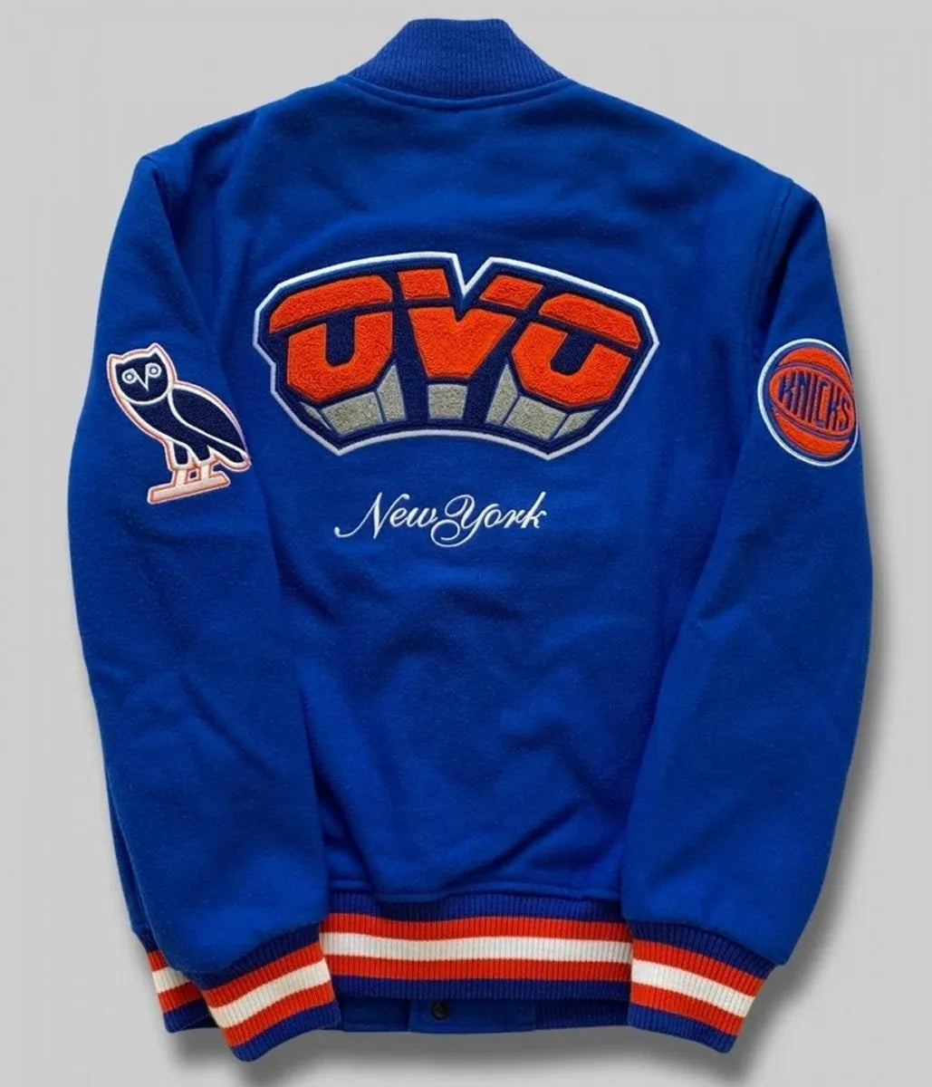 OVO NY Knicks Varsity Blue Wool Jacket