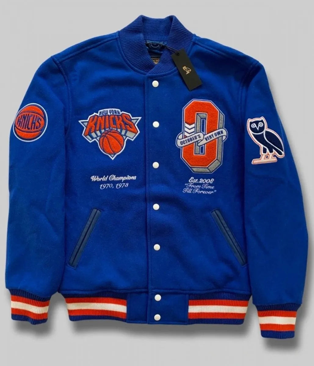 OVO NY Knicks Varsity Blue Wool Jacket