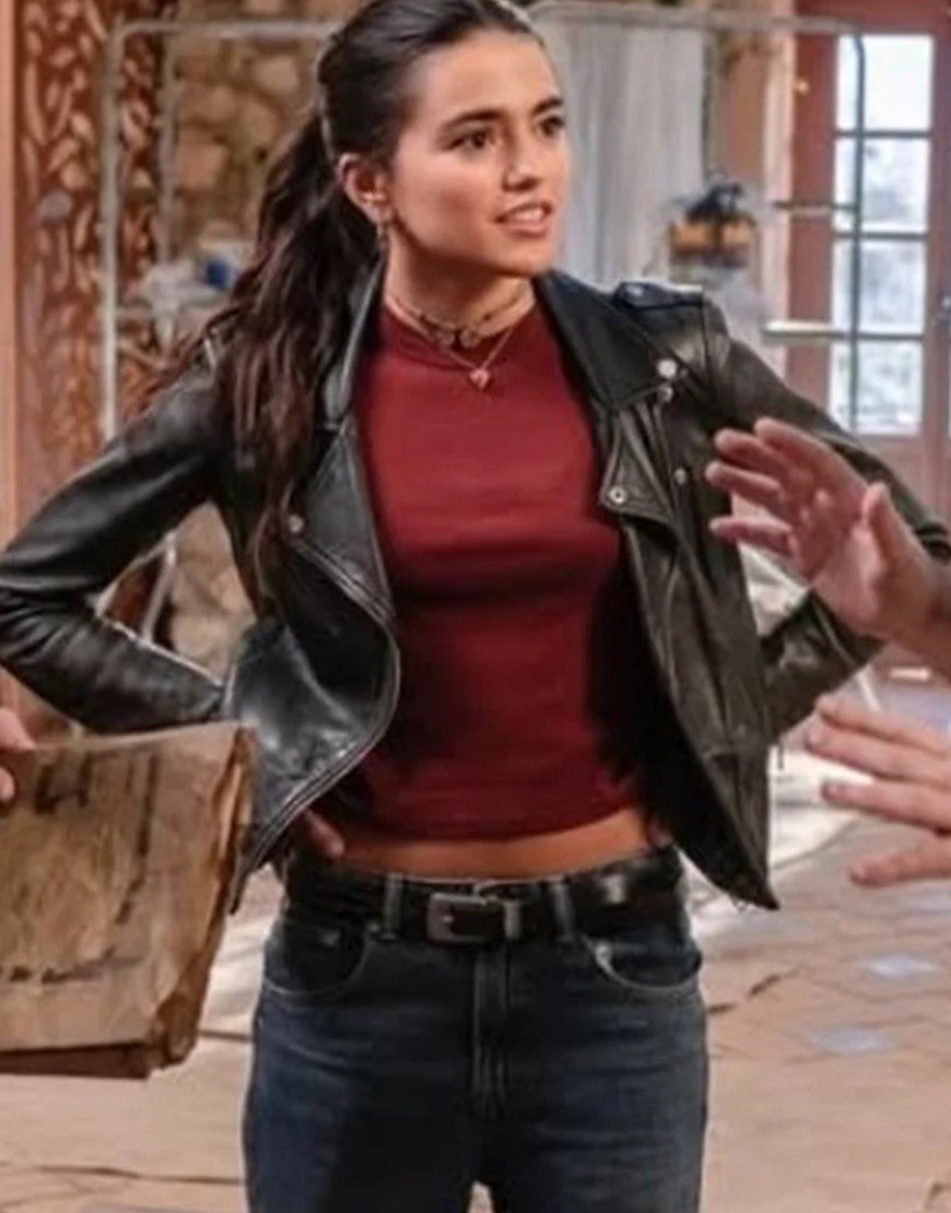 La Dolce Villa 2025 Maia Reficco Black Leather Jacket