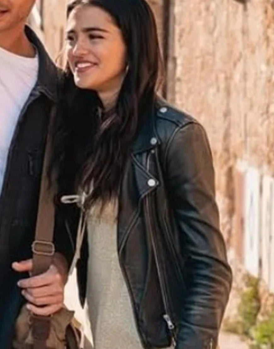 La Dolce Villa 2025 Maia Reficco Black Leather Jacket