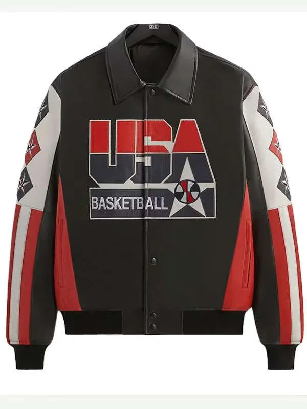Kevin Durant Olympic Black Leather Jacket