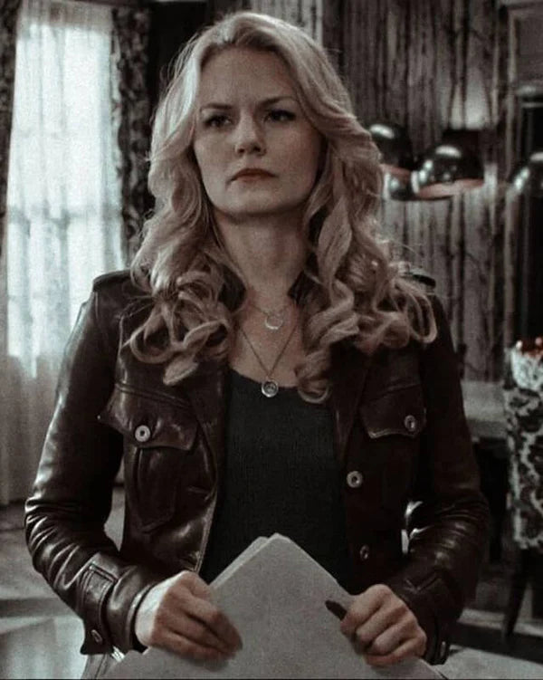 Once Upon a Time Emma Swan Trucker Leather Jacket