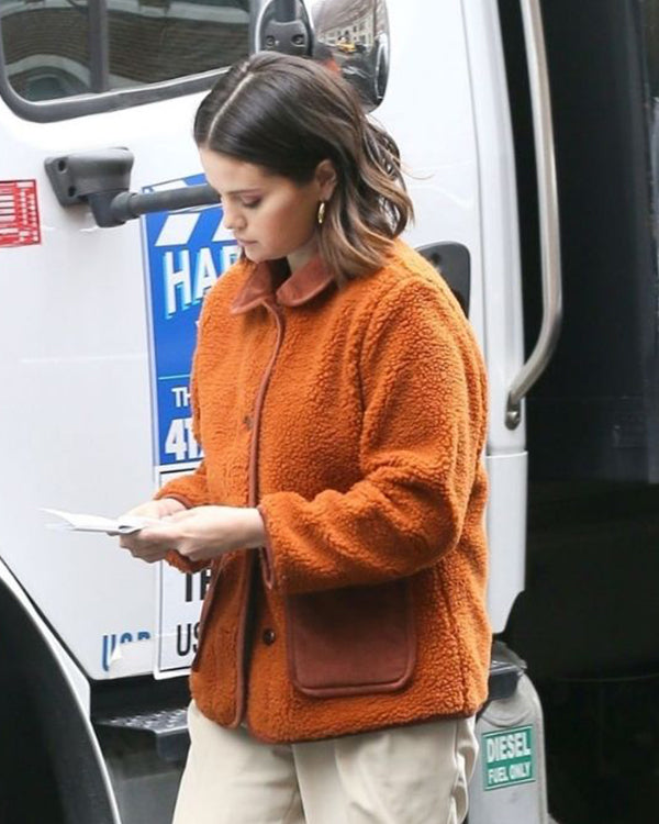 Only Murders In The Building S02 Selena Gomez Orange Wool Jacket