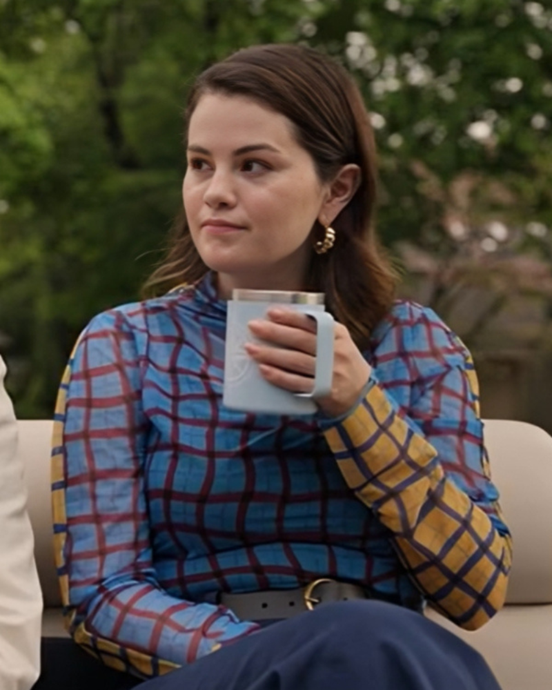 Only Murders In The Building S04 Selena Gomez Plaid Combo Top