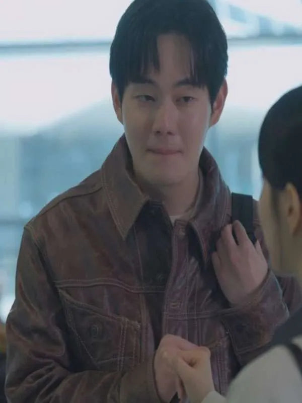 Ryu Kyung soo Our Unwritten Seoul Brown Leather Jacket