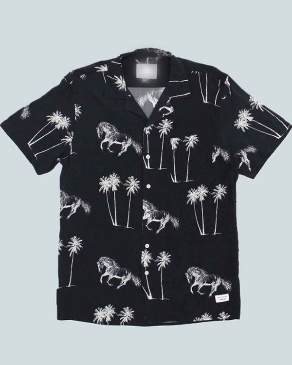 Outer Banks S03 Chase Stokes Horse And Palm Print Shirt