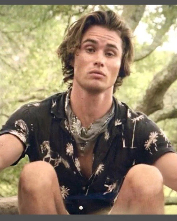 Outer Banks S03 Chase Stokes Horse And Palm Print Shirt