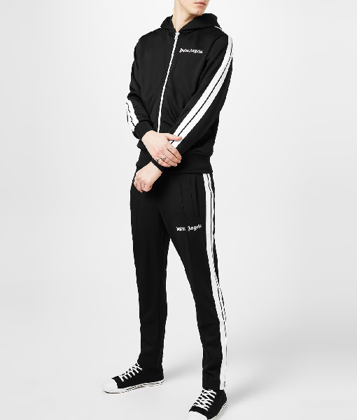 Palm Angels Side Stripe Black Hoodie