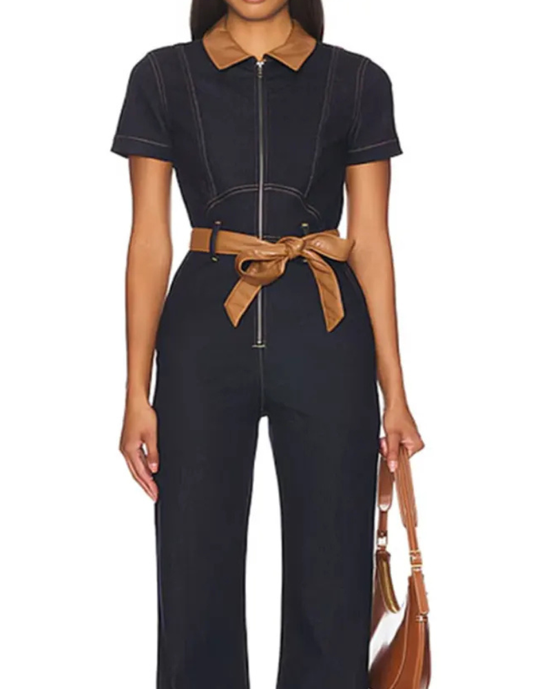 Paris And Nicole The Encore Nicole Paris Hilton Blue Denim Jumpsuit