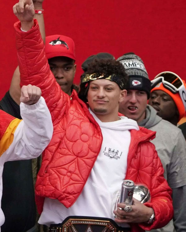 PatrickMahomesRedQuiltedJacket